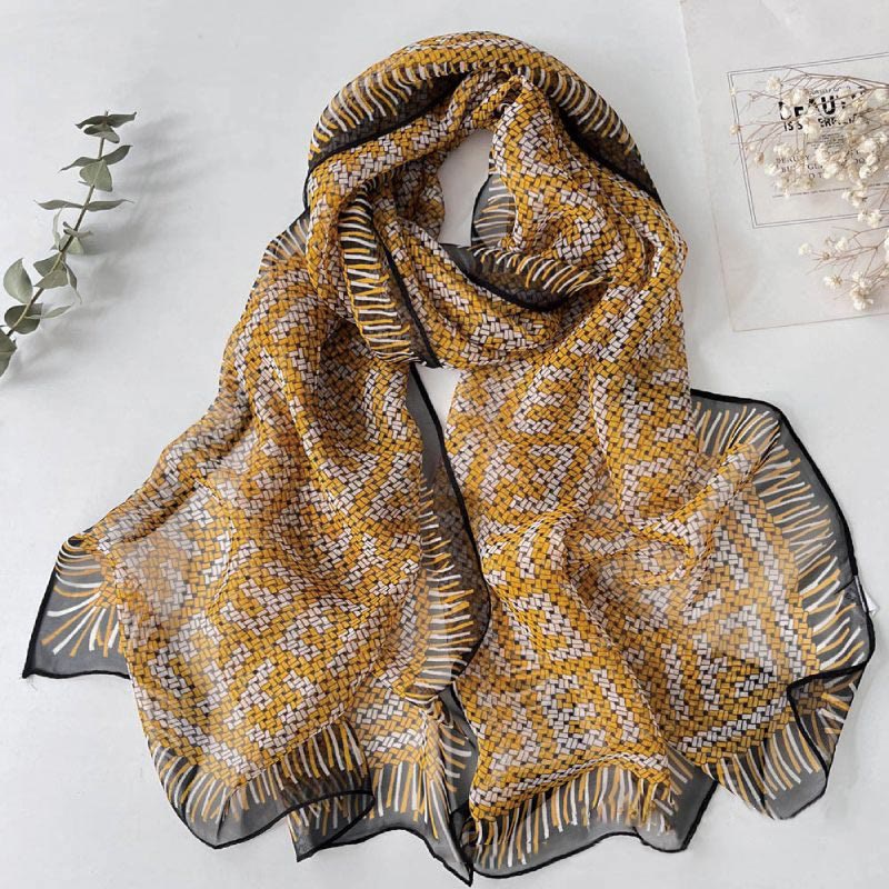 Écharpe de plage en mousseline de soie douce pour femme, motif floral, protection solaire