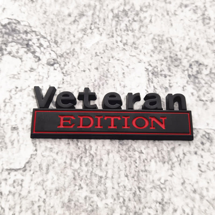 Badge autocollant en métal pour voiture édition vétéran