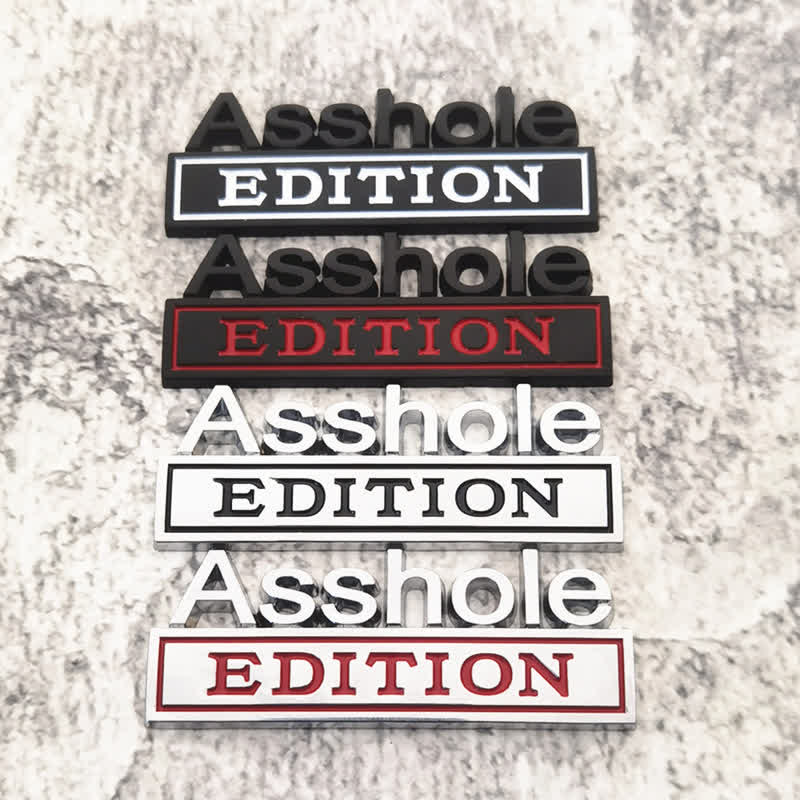 Badge autocollant en métal Asshole EDITION pour voiture