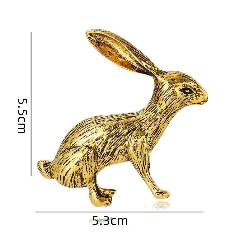 Broche baroque en forme d'ange et de lapin doré Accessoires pour chemises