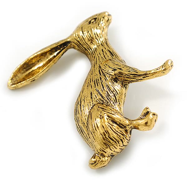 Broche baroque en forme d'ange et de lapin doré Accessoires pour chemises