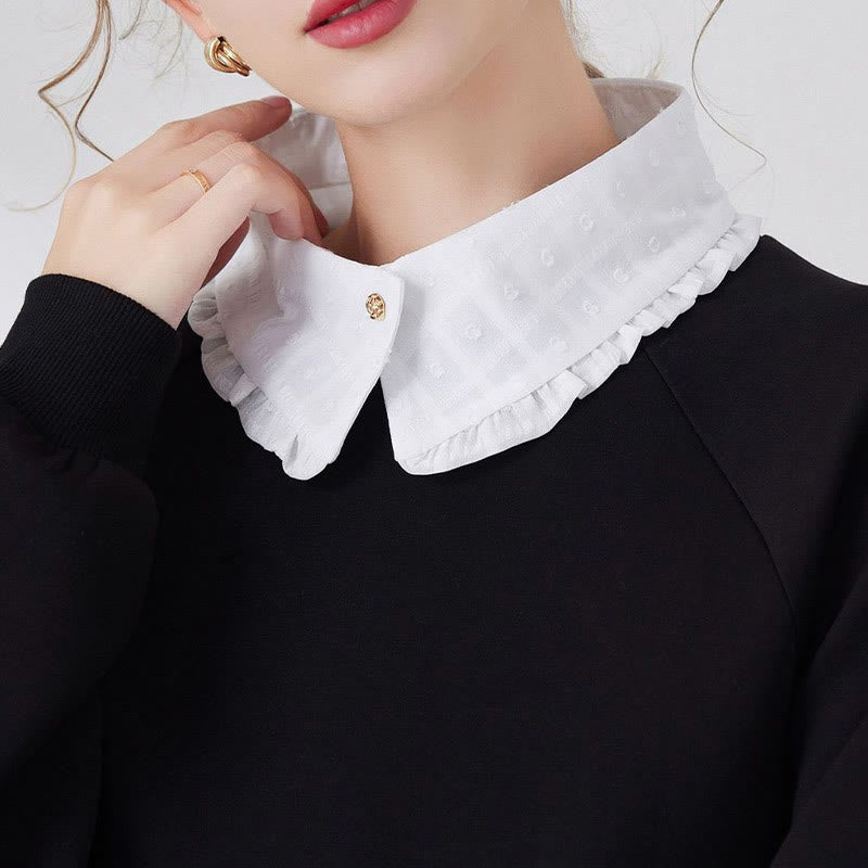 Chemisier demi-chemise amovible à faux col en treillis de pétales