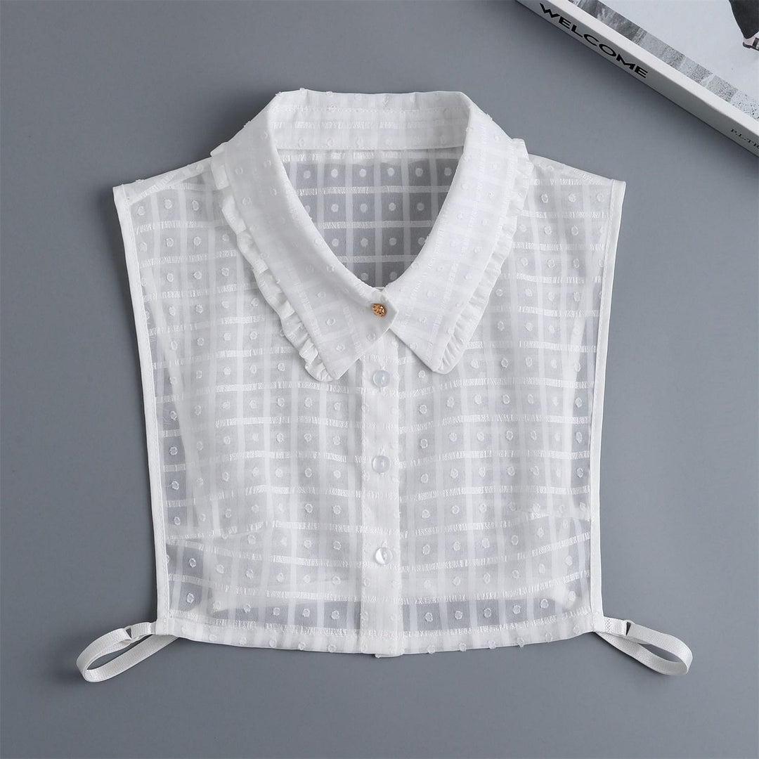 Chemisier demi-chemise amovible à faux col en treillis de pétales
