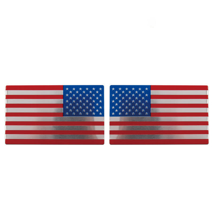 Lot de 2 autocollants en métal avec drapeau américain pour voiture