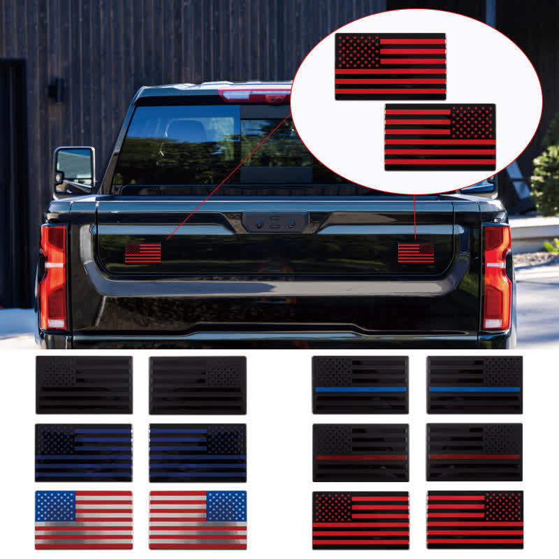 Lot de 2 autocollants en métal avec drapeau américain pour voiture
