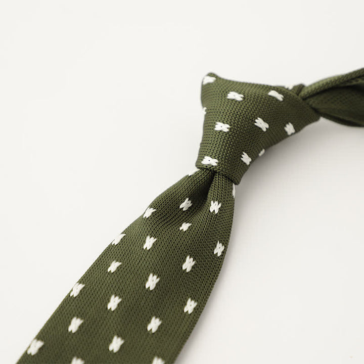 Cravate tricotée à pois et flocons de neige pour homme