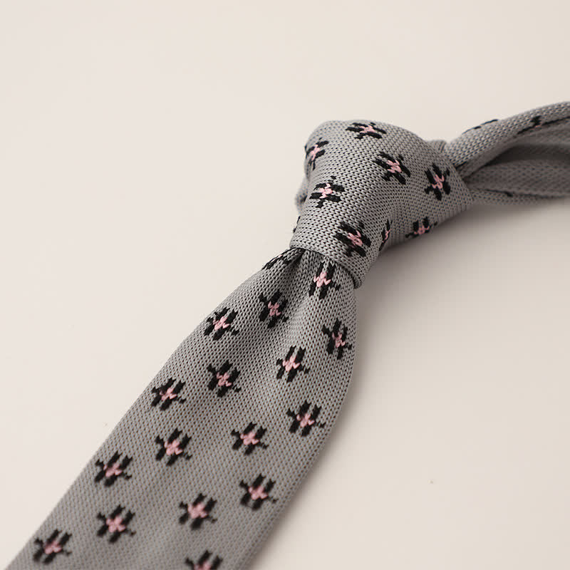 Cravate tricotée à pois et flocons de neige pour homme