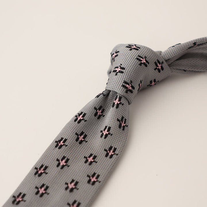 Cravate tricotée à pois et flocons de neige pour homme