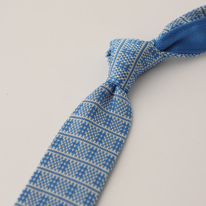 Cravate tricotée à pois et flocons de neige pour homme