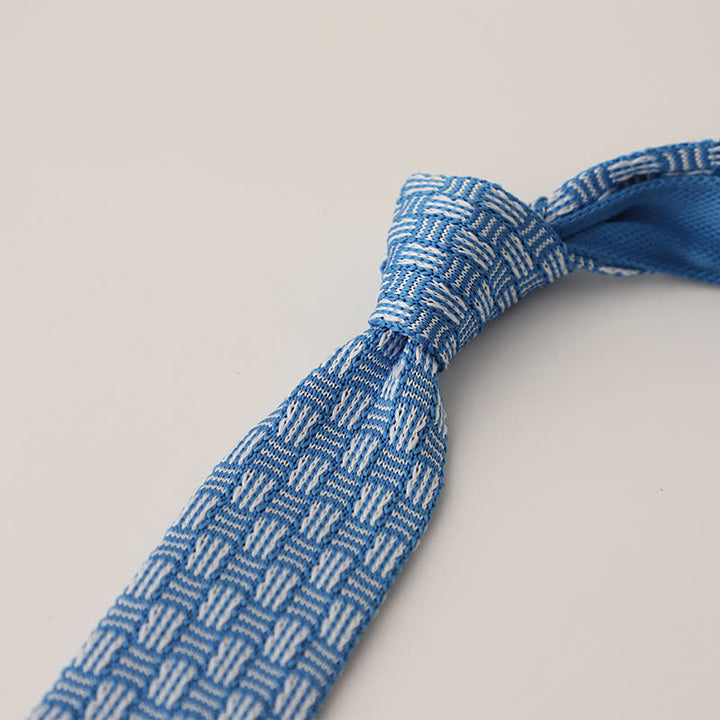 Cravate tricotée à pois et flocons de neige pour homme