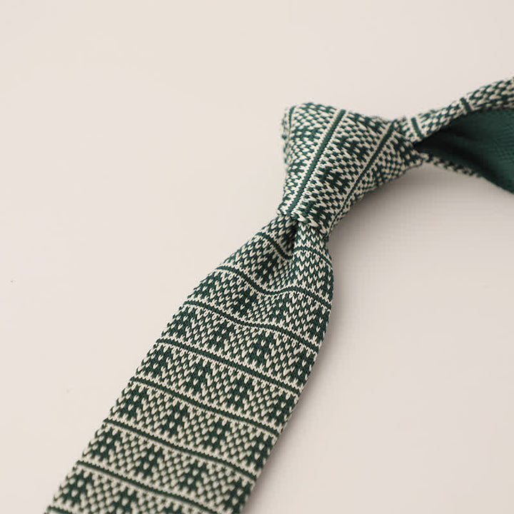 Cravate tricotée à pois et flocons de neige pour homme