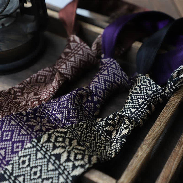 Cravate tricotée à motif vintage de style britannique pour homme