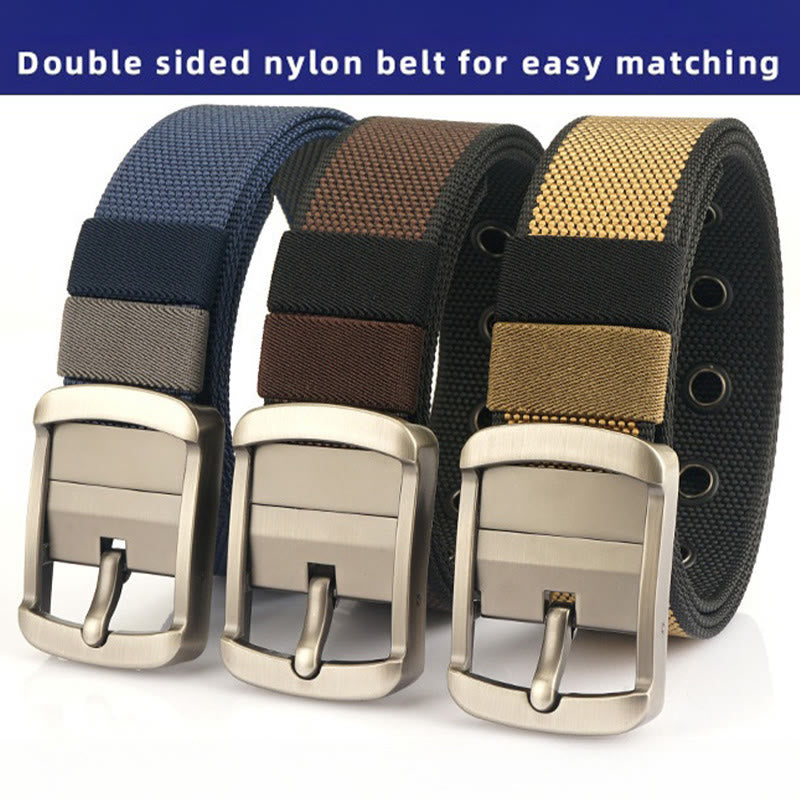 Ceinture à boucle rotative en alliage pour homme Ceinture militaire réversible