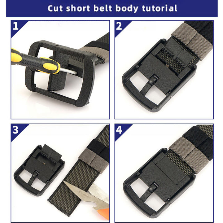 Ceinture à boucle rotative pour homme Ceinture réversible en nylon