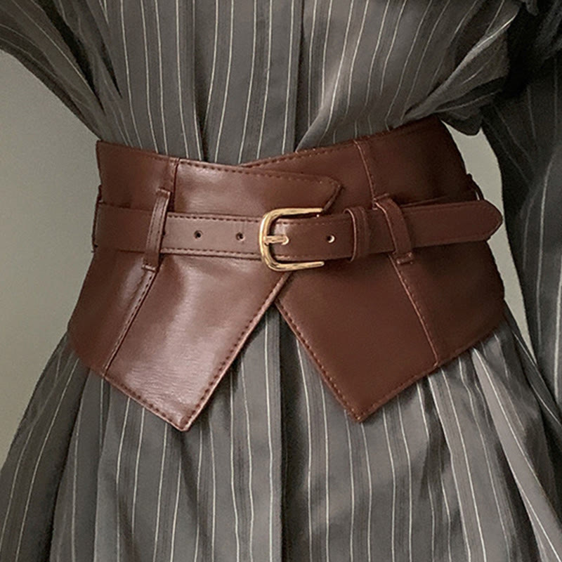Ceinture corset en cuir à large ceinture pour femme