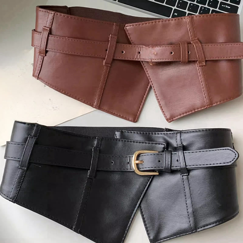 Ceinture corset en cuir à large ceinture pour femme