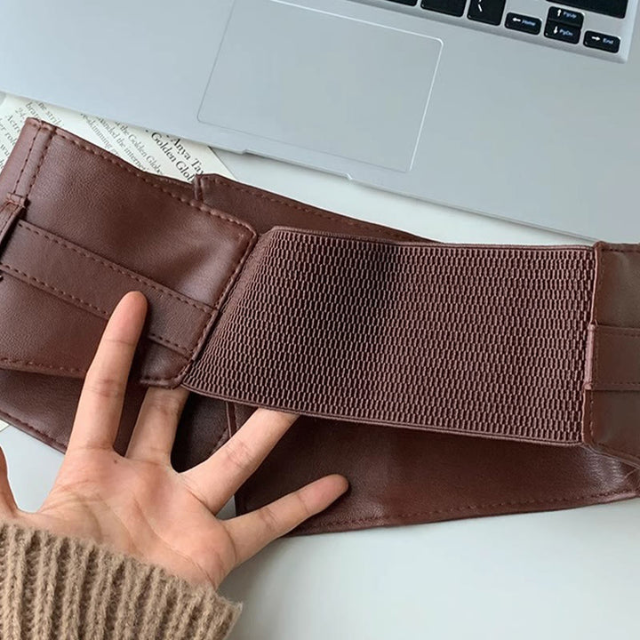 Ceinture corset en cuir à large ceinture pour femme