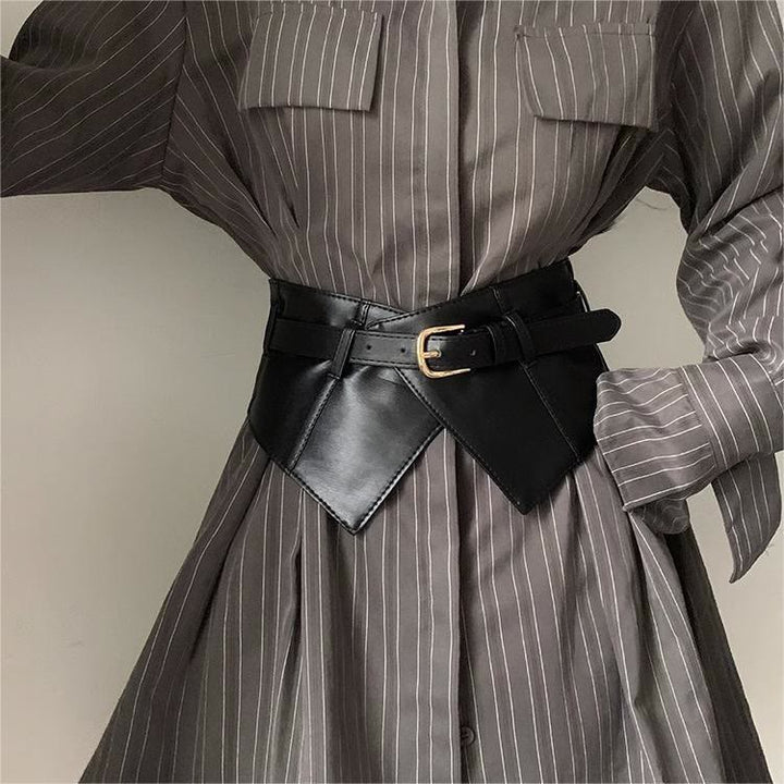 Ceinture corset en cuir à large ceinture pour femme