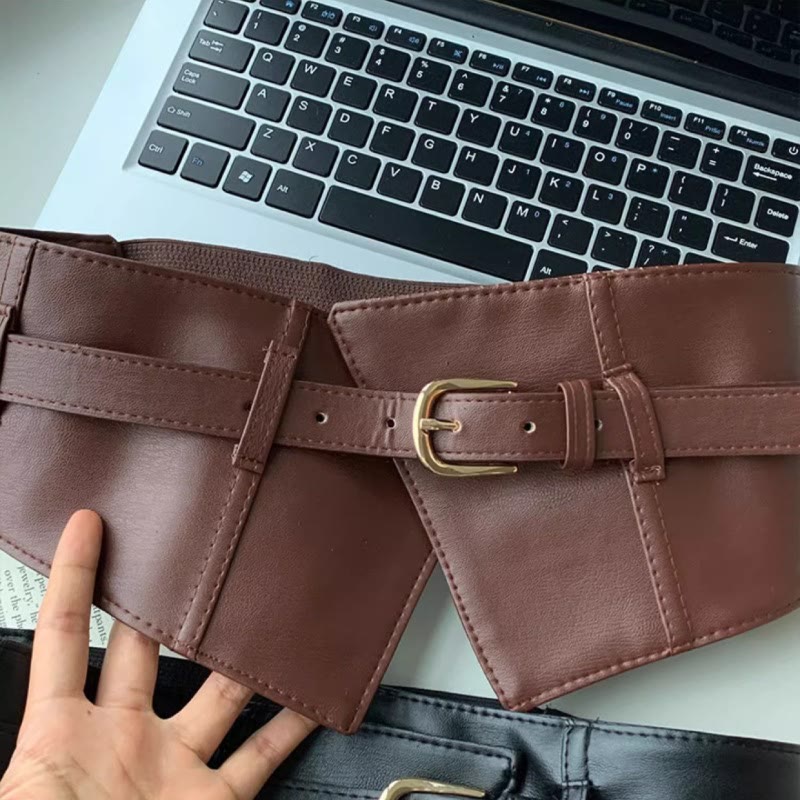 Ceinture corset en cuir à large ceinture pour femme