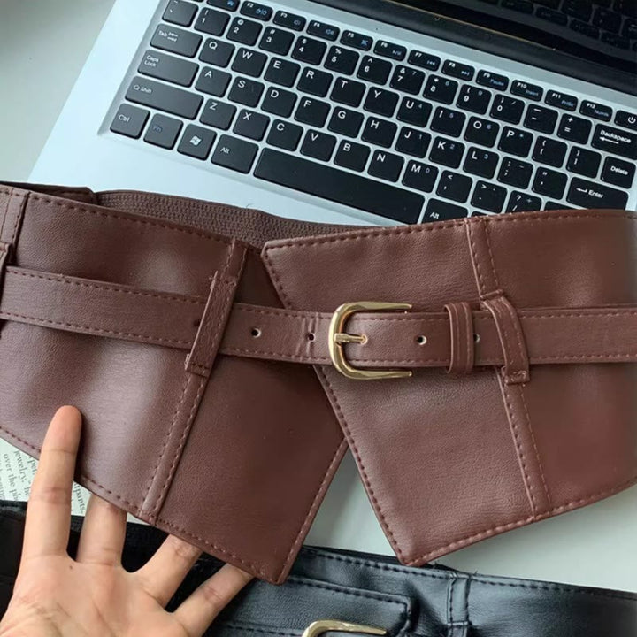 Ceinture corset en cuir à large ceinture pour femme