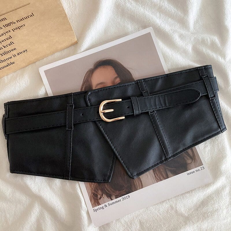 Ceinture corset en cuir à large ceinture pour femme