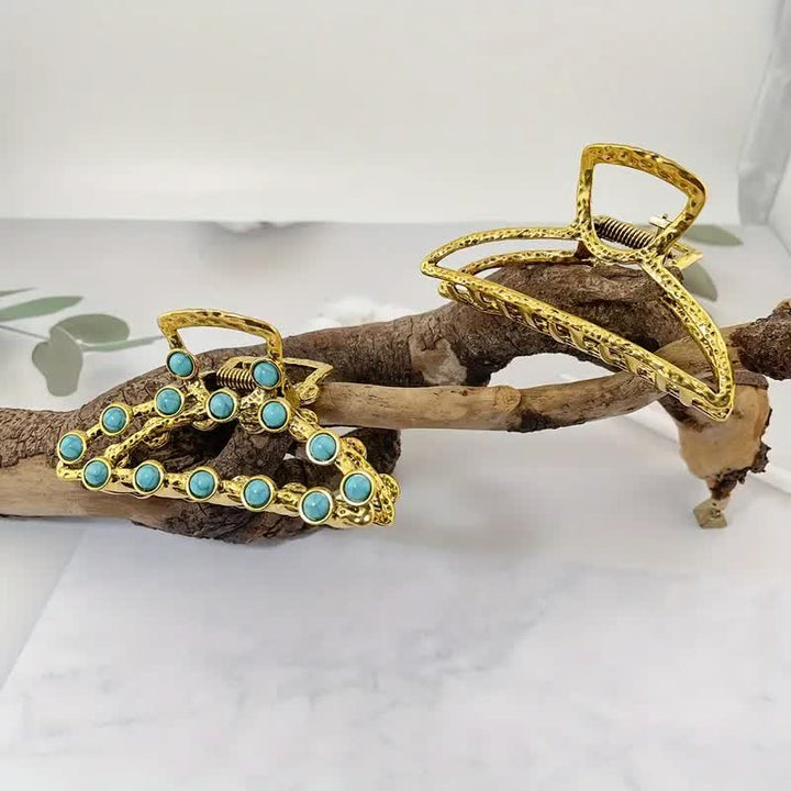 Pince à cheveux rétro bleu turquoise antique pour femme
