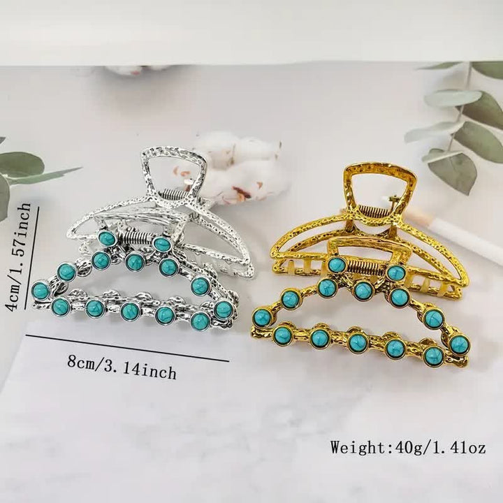Pince à cheveux rétro bleu turquoise antique pour femme