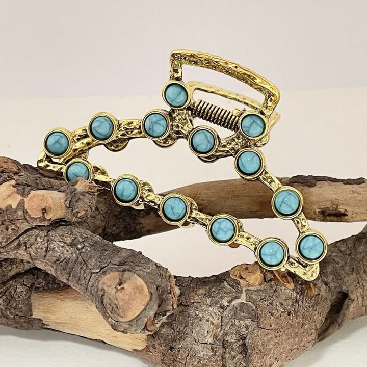 Pince à cheveux rétro bleu turquoise antique pour femme