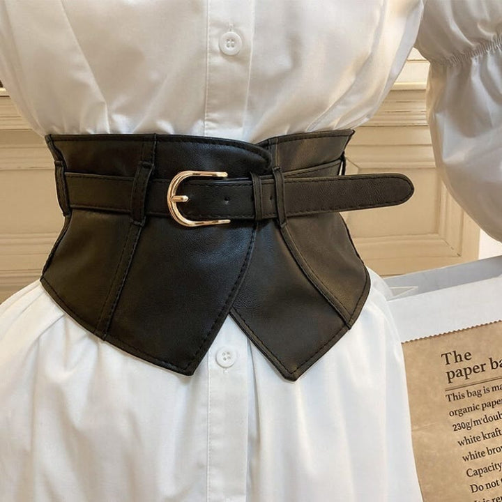 Ceinture corset en cuir à large ceinture pour femme