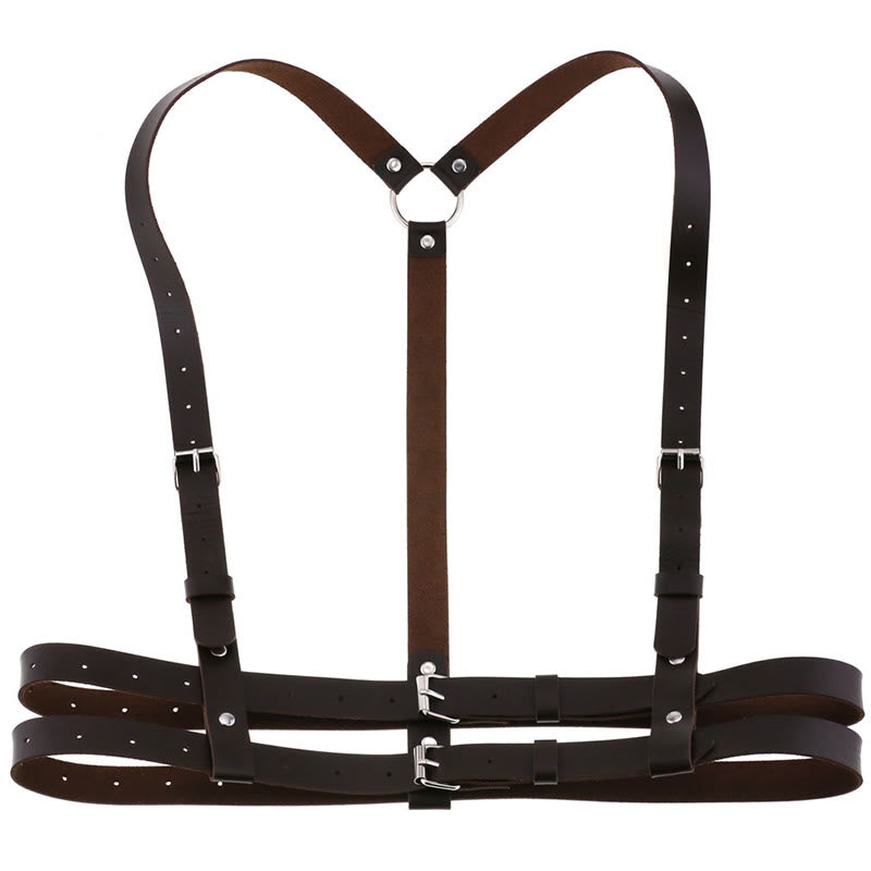 Ceinture corset à sangle punk Ceinture à chaîne en cuir pour femme