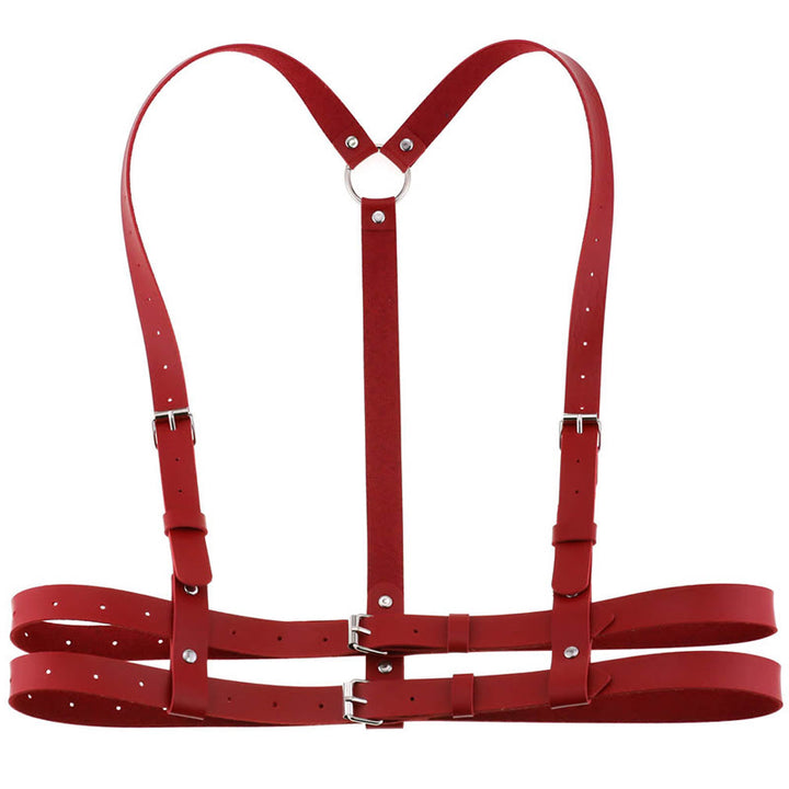 Ceinture corset à sangle punk Ceinture à chaîne en cuir pour femme
