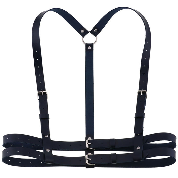 Ceinture corset à sangle punk Ceinture à chaîne en cuir pour femme