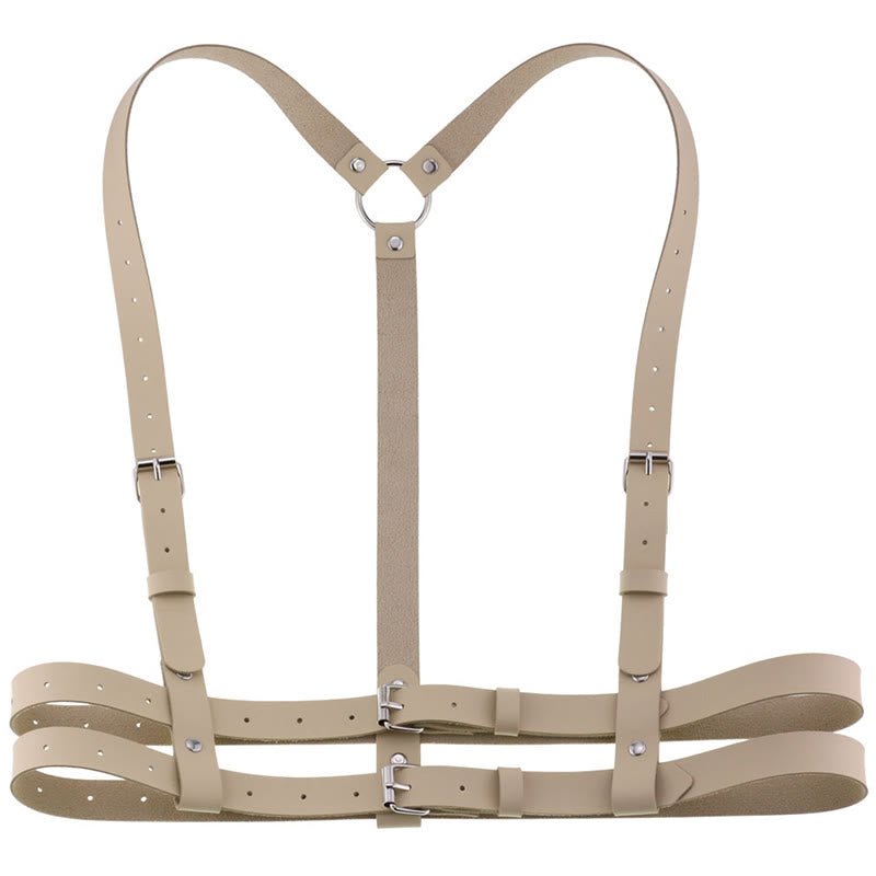 Ceinture corset à sangle punk Ceinture à chaîne en cuir pour femme