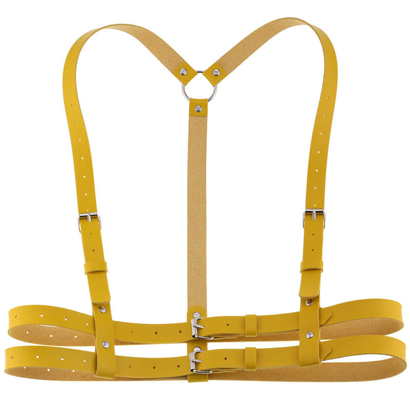 Ceinture corset à sangle punk Ceinture à chaîne en cuir pour femme