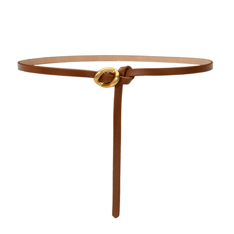 Ceinture fine en cuir véritable pour femme
