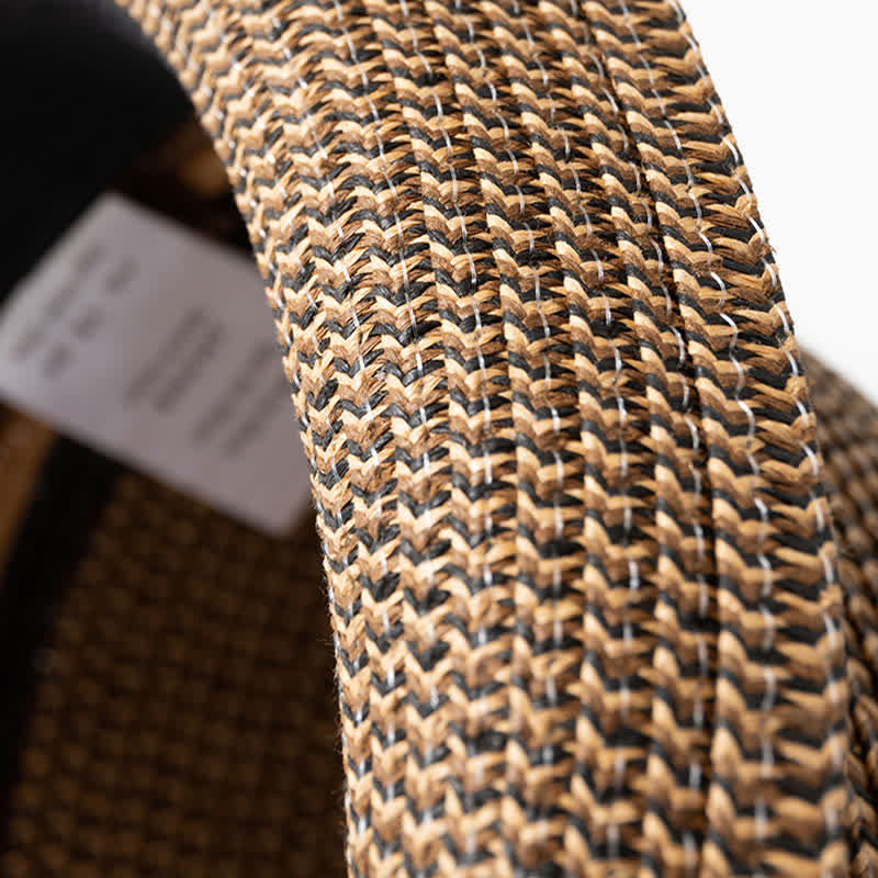 Chapeau Fedora en paille marron café pour homme