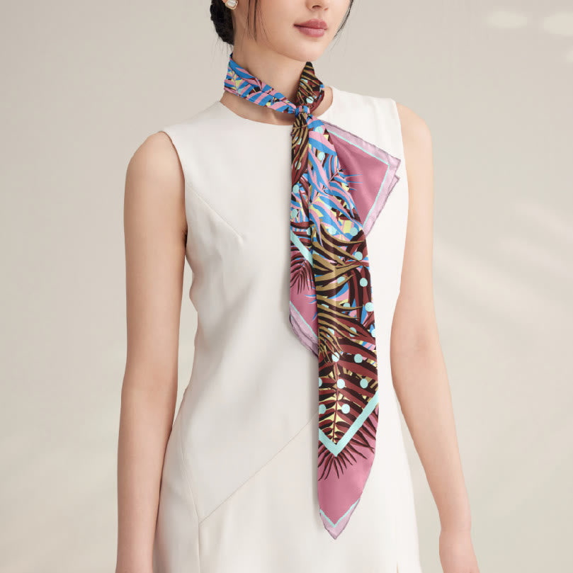 Foulard fin en soie pour femme Love Of Four Leaves Spring