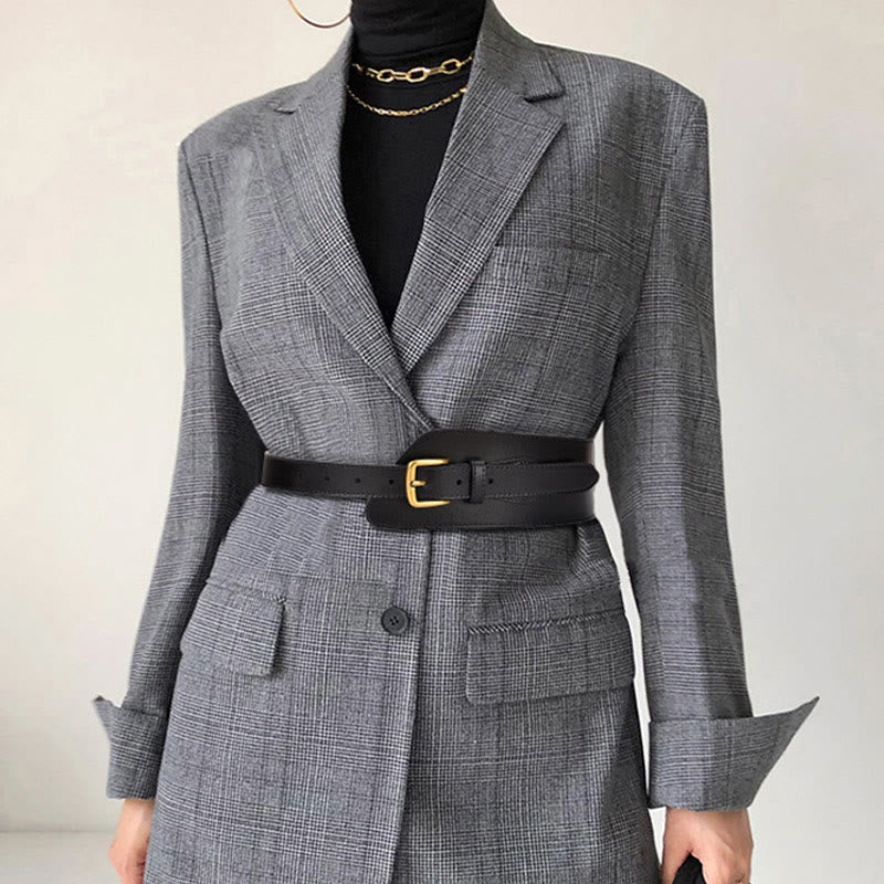 Ceinture corset en cuir véritable pour femme