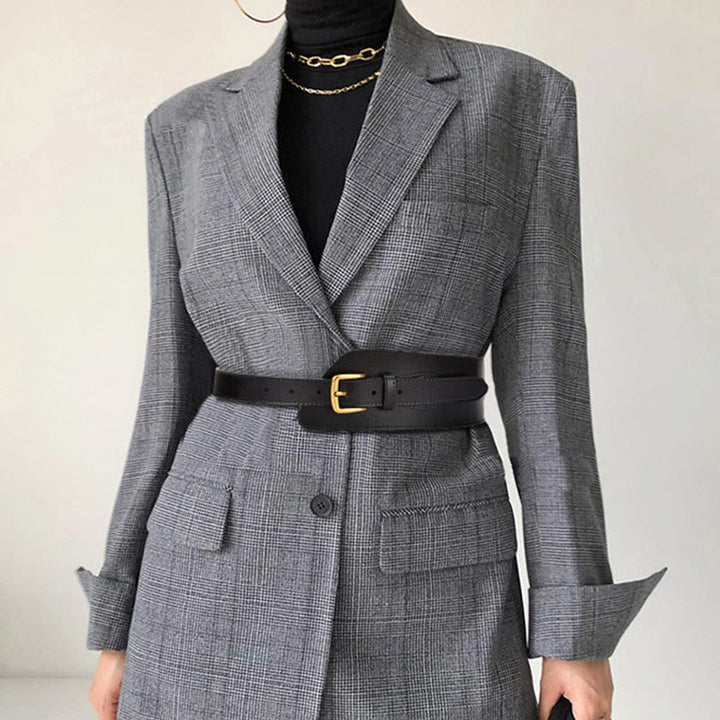Ceinture corset en cuir véritable pour femme