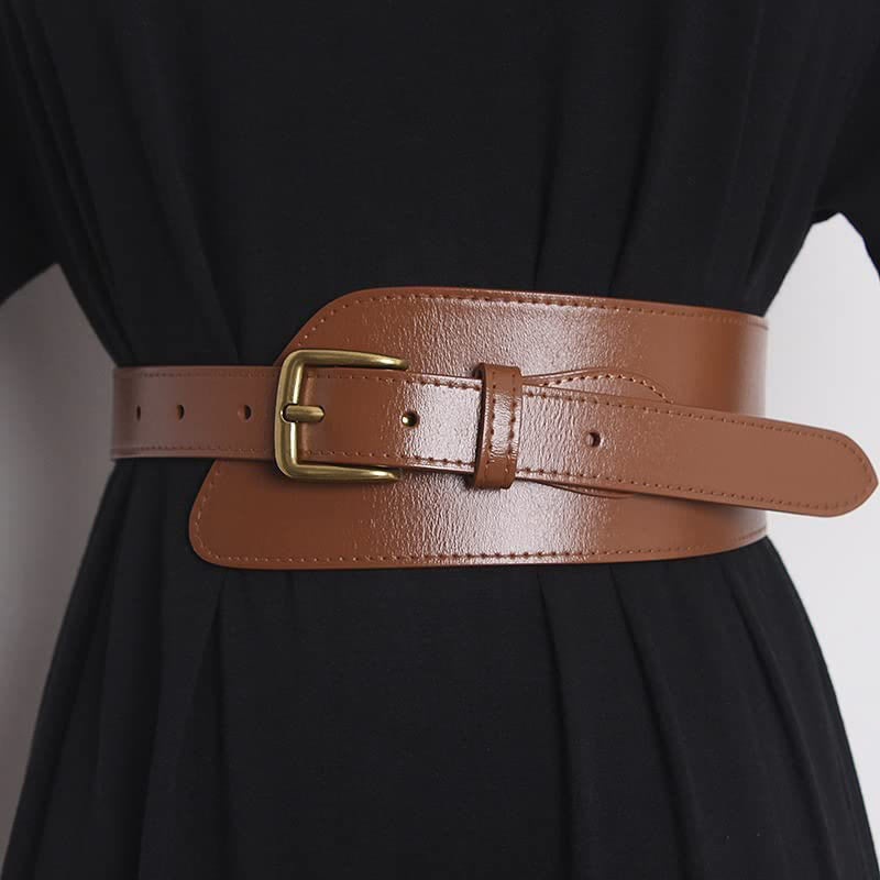 Ceinture corset en cuir véritable pour femme