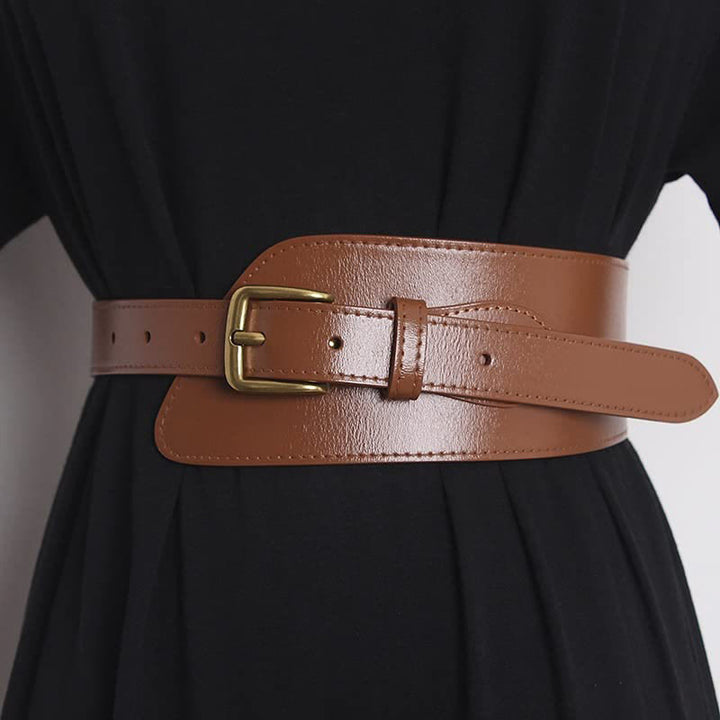 Ceinture corset en cuir véritable pour femme
