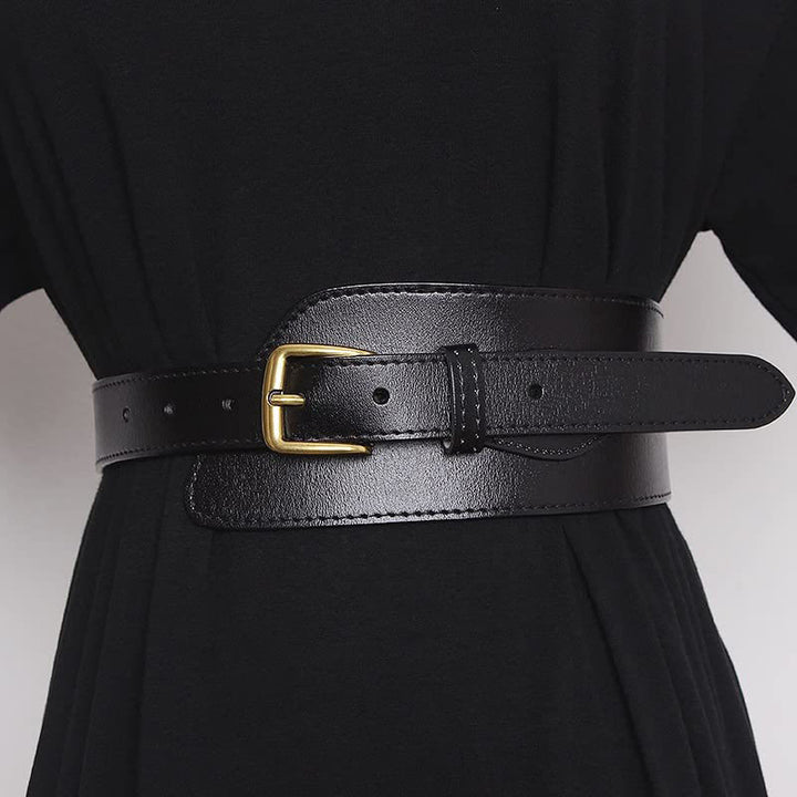 Ceinture corset en cuir véritable pour femme