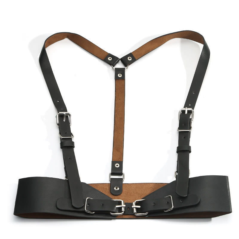 Ceinture corset à sangle réglable en cuir Steampunk