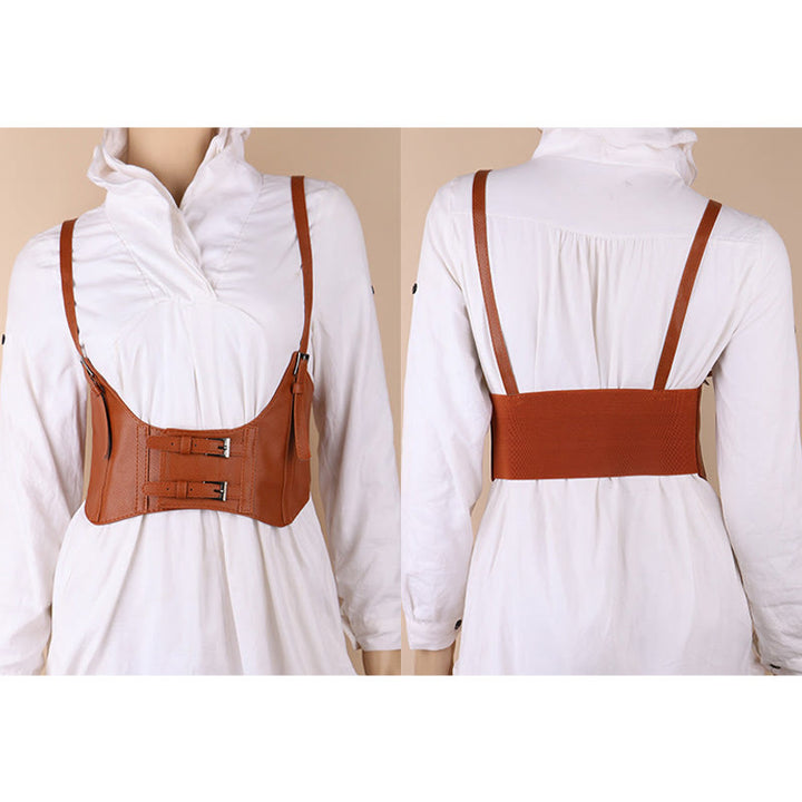 Ceinture corset à bretelles punk pour femmes