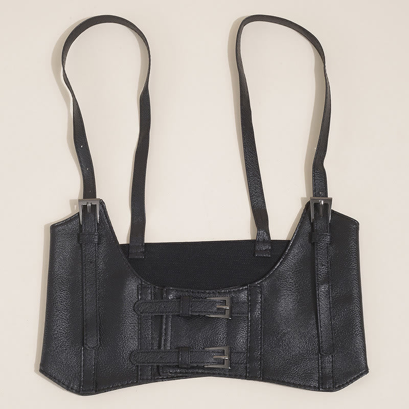 Ceinture corset à bretelles punk pour femmes