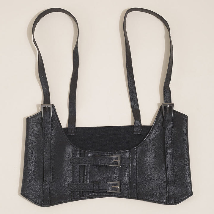 Ceinture corset à bretelles punk pour femmes
