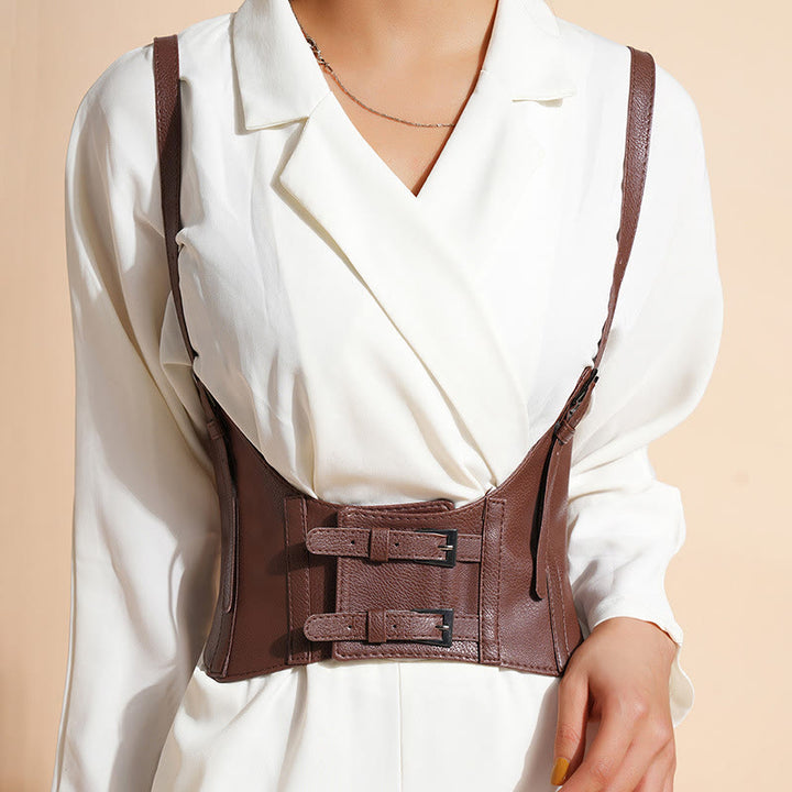 Ceinture corset à bretelles punk pour femmes