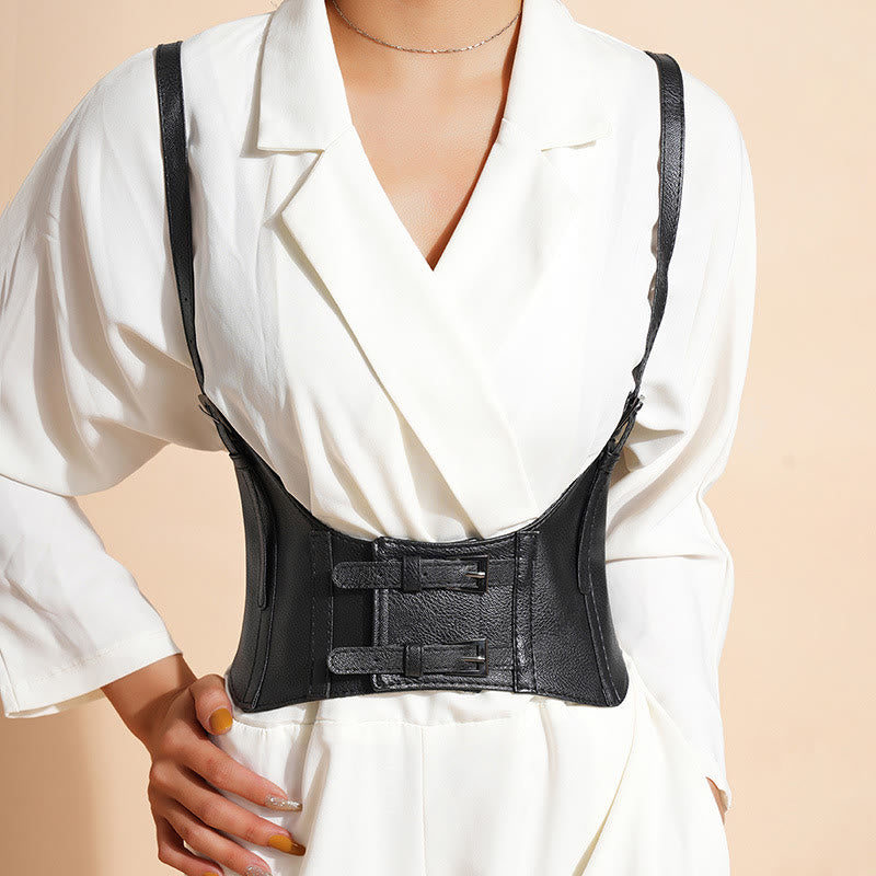 Ceinture corset à bretelles punk pour femmes