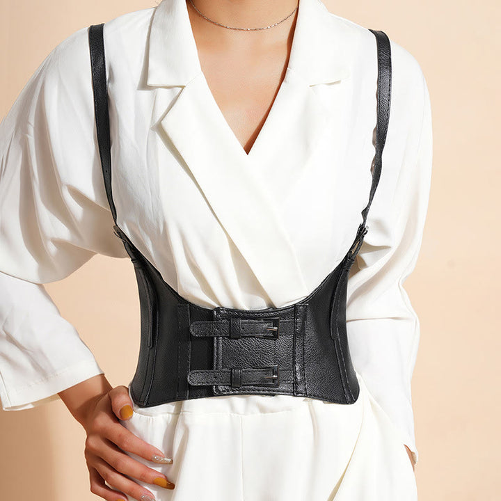 Ceinture corset à bretelles punk pour femmes