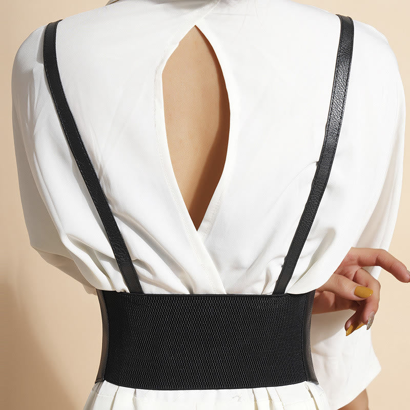 Ceinture corset à bretelles punk pour femmes